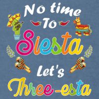 3 Year Old Mexican Fiesta no time to siesta let's Three-esta Garment-Dyed Sweatshirt