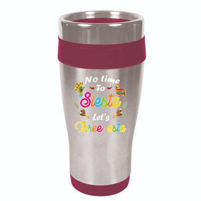 3 Year Old Mexican Fiesta no time to siesta let's Three-esta 16oz Travel Tumbler