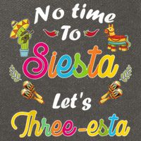 3 Year Old Mexican Fiesta no time to siesta let's Three-esta Cotton Canvas Backpack