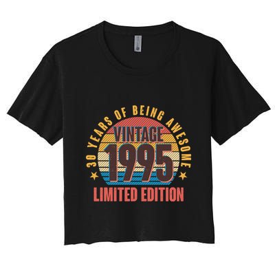 30 Years Of Being Awesome 1995 Limited Edition Vintage Retro Crop Top