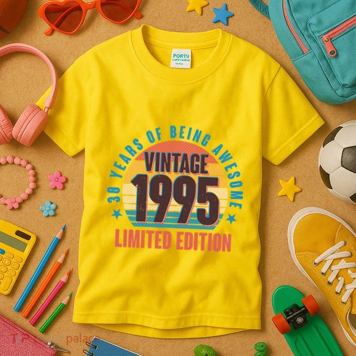 30 Years Of Being Awesome 1995 Limited Edition Vintage Retro Kids T-Shirt