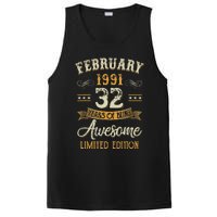 32 Years Old Gifts Vintage February 1991 32nd Birthday PosiCharge Competitor Tank