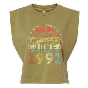 32 Year Old Awesome Since June 1991 32th Birthday Garment-Dyed Women's Muscle Tee