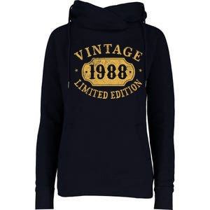 35 years old 35th Birthday Anniversary Best Limited 1988 Womens Funnel Neck Pullover Hood