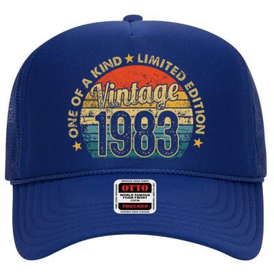 39 Years Old Vintage 1983 Limited Edition 39th High Crown Mesh Back Trucker Hat