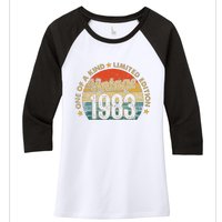 39 Years Old Vintage 1983 Limited Edition 39th Women's Tri-Blend 3/4-Sleeve Raglan Shirt