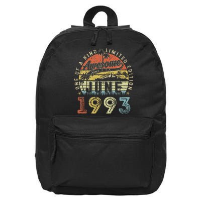 30 Year Old Awesome Since June 1993 30th Birthday 16 in Basic Backpack