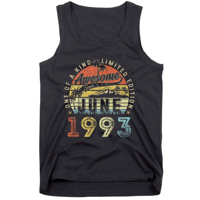 30 Year Old Awesome Since June 1993 30th Birthday Tank Top