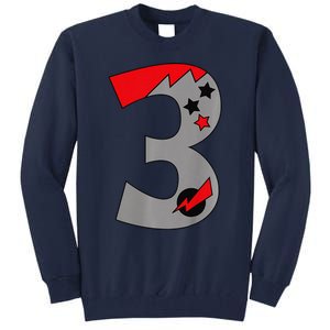 3 Years Old Number Birthday Design Great 3rd Bday Outfit Tall Sweatshirt