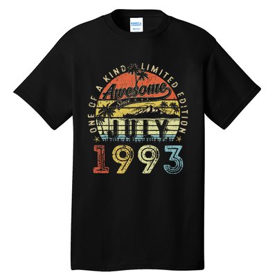 30 Year Old Awesome Since July 1993 30th Birthday Tall T-Shirt