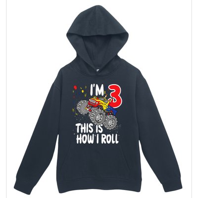  3 Year Old 3rd Birthday Boy Monster Truck Car Urban Pullover Hoodie