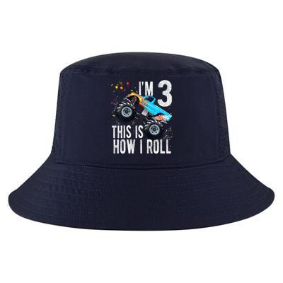 3 Year Old 3rd Birthday Boy Monster Truck Car Cool Comfort Performance Bucket Hat