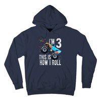 3 Year Old 3rd Birthday Boy Monster Truck Car Hoodie