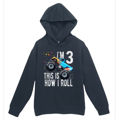 3 Year Old 3rd Birthday Boy Monster Truck Car Urban Pullover Hoodie