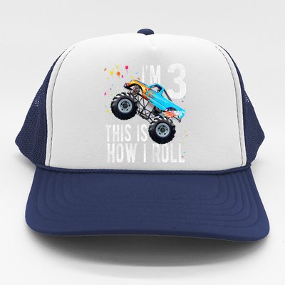 3 Year Old 3rd Birthday Boy Monster Truck Car Trucker Hat