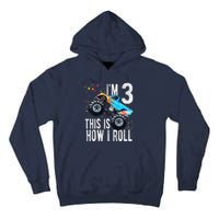 3 Year Old 3rd Birthday Boy Monster Truck Car Tall Hoodie