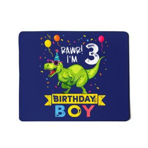 3 Year Old 3rd Birthday Boy T Rex Dinosaur Mousepad