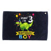 3 Year Old 3rd Birthday Boy T Rex Dinosaur Grommeted Golf Towel