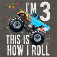 3 Year Old 3rd Birthday Boy Monster Truck Car Gift Cotton Canvas Backpack