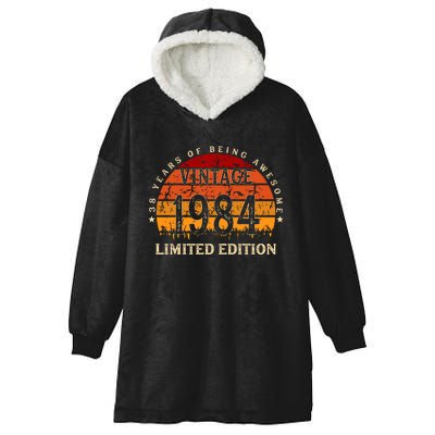 38 Year Old Gifts Retro Vintage 1984 Limited Edition 38th Birthday Hooded Wearable Blanket