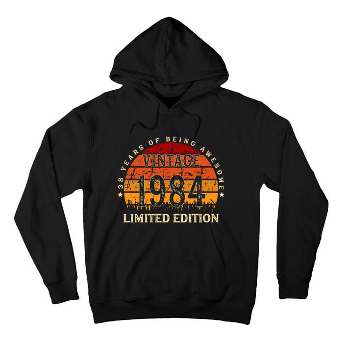 38 Year Old Gifts Retro Vintage 1984 Limited Edition 38th Birthday Tall Hoodie