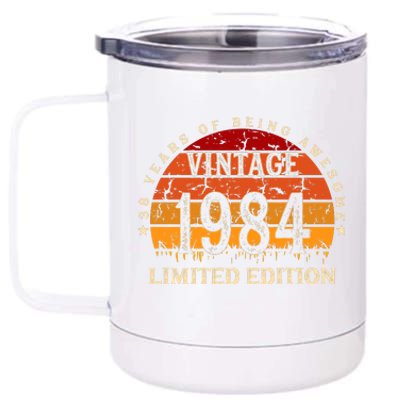 38 Year Old Gifts Retro Vintage 1984 Limited Edition 38th Birthday 12 oz Stainless Steel Tumbler Cup