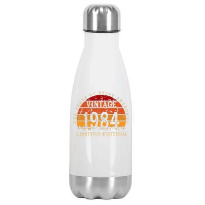 38 Year Old Gifts Retro Vintage 1984 Limited Edition 38th Birthday Stainless Steel Insulated Water Bottle