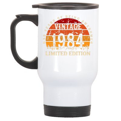 38 Year Old Gifts Retro Vintage 1984 Limited Edition 38th Birthday Stainless Steel Travel Mug