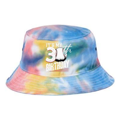 30 Years Old Vintage Baseball 30th Birthday Tie Dye Newport Bucket Hat