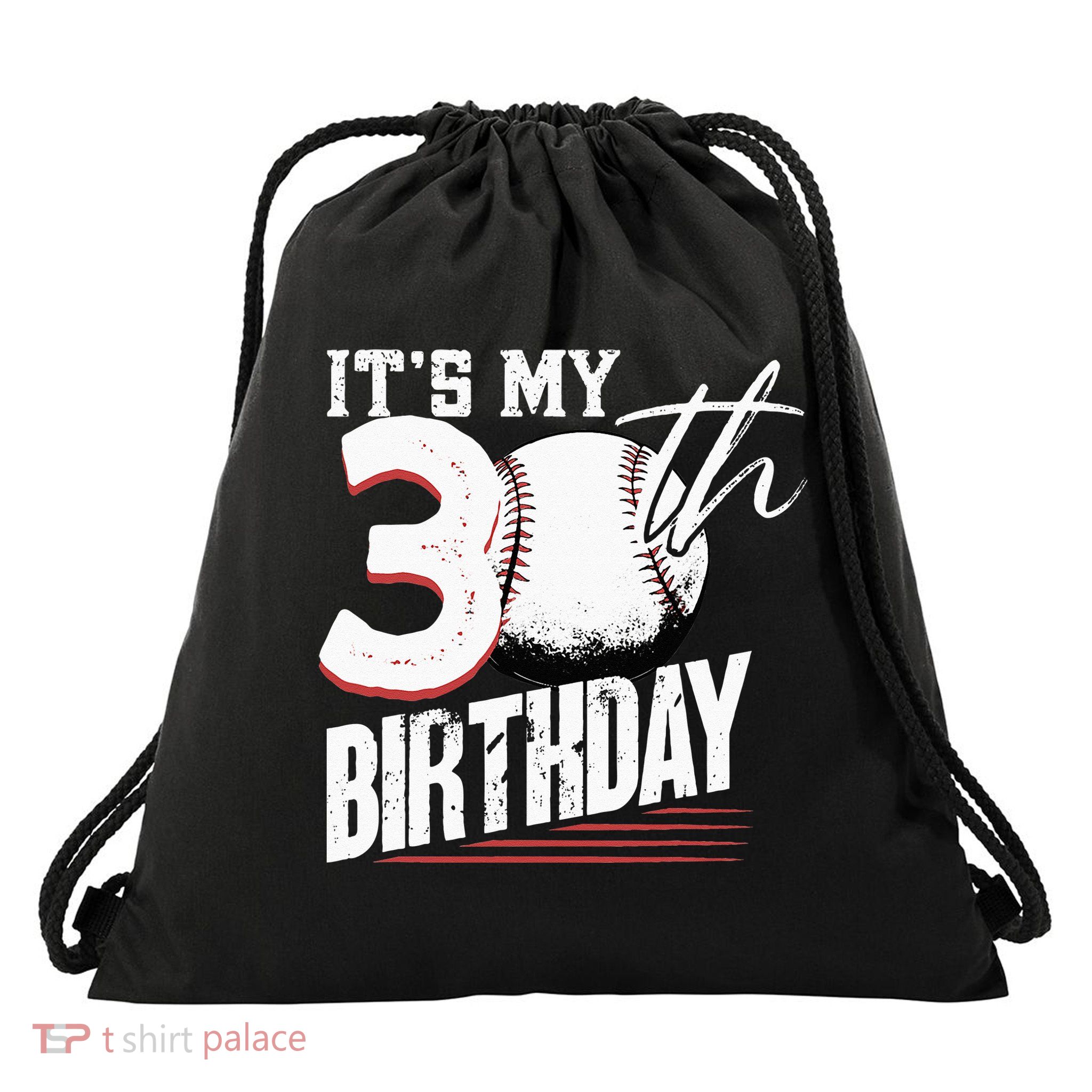 30 Years Old Vintage Baseball 30th Birthday Drawstring Bag