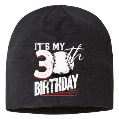 30 Years Old Vintage Baseball 30th Birthday Sustainable Beanie