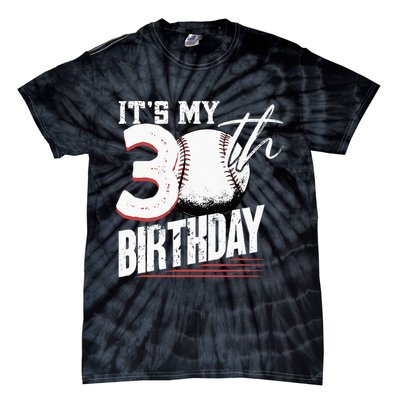 30 Years Old Vintage Baseball 30th Birthday Tie-Dye T-Shirt