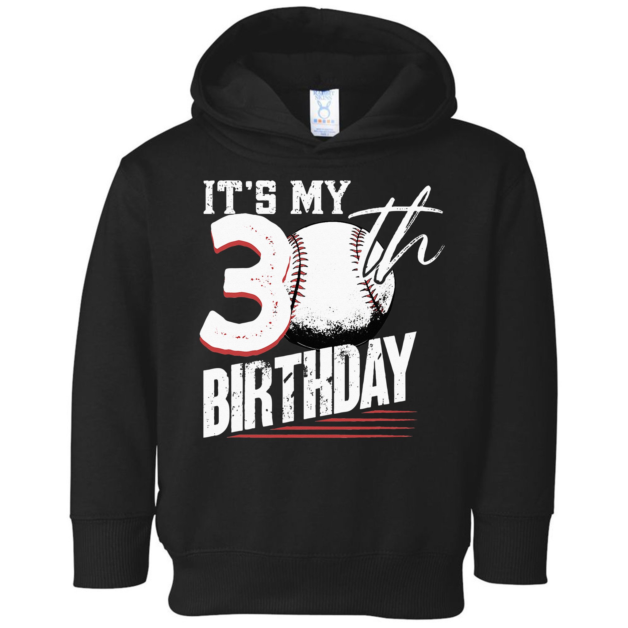 30 Years Old Vintage Baseball 30th Birthday Toddler Hoodie