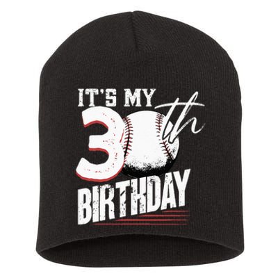 30 Years Old Vintage Baseball 30th Birthday Short Acrylic Beanie