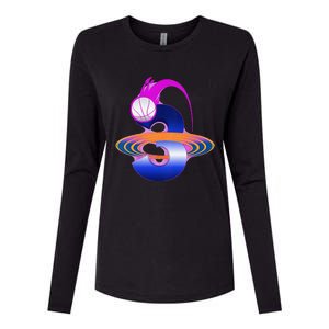 3 Year Old Space Basketball 3rd Birthday Party Theme Womens Cotton Relaxed Long Sleeve T-Shirt