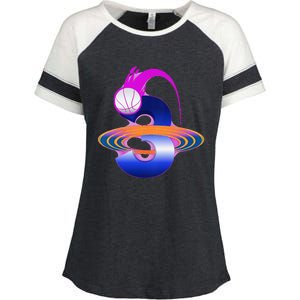 3 Year Old Space Basketball 3rd Birthday Party Theme Enza Ladies Jersey Colorblock Tee