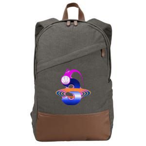 3 Year Old Space Basketball 3rd Birthday Party Theme Cotton Canvas Backpack