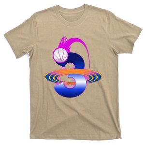 3 Year Old Space Basketball 3rd Birthday Party Theme T-Shirt