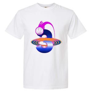 3 Year Old Space Basketball 3rd Birthday Party Theme Garment-Dyed Heavyweight T-Shirt