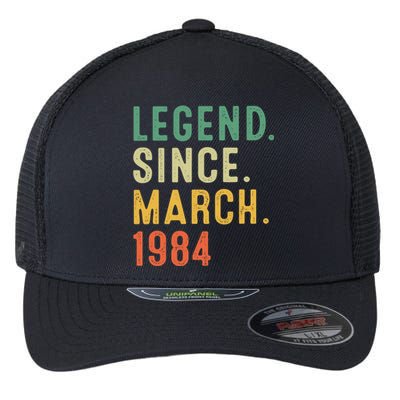 39 Years Old Gifts Awesome Since March 1984 39th Birthday Flexfit Unipanel Trucker Cap