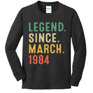 39 Years Old Gifts Awesome Since March 1984 39th Birthday Kids Long Sleeve Shirt