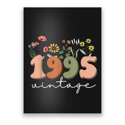 30 Years Old Vintage 1995 30th Birthday Wildflower Women Poster