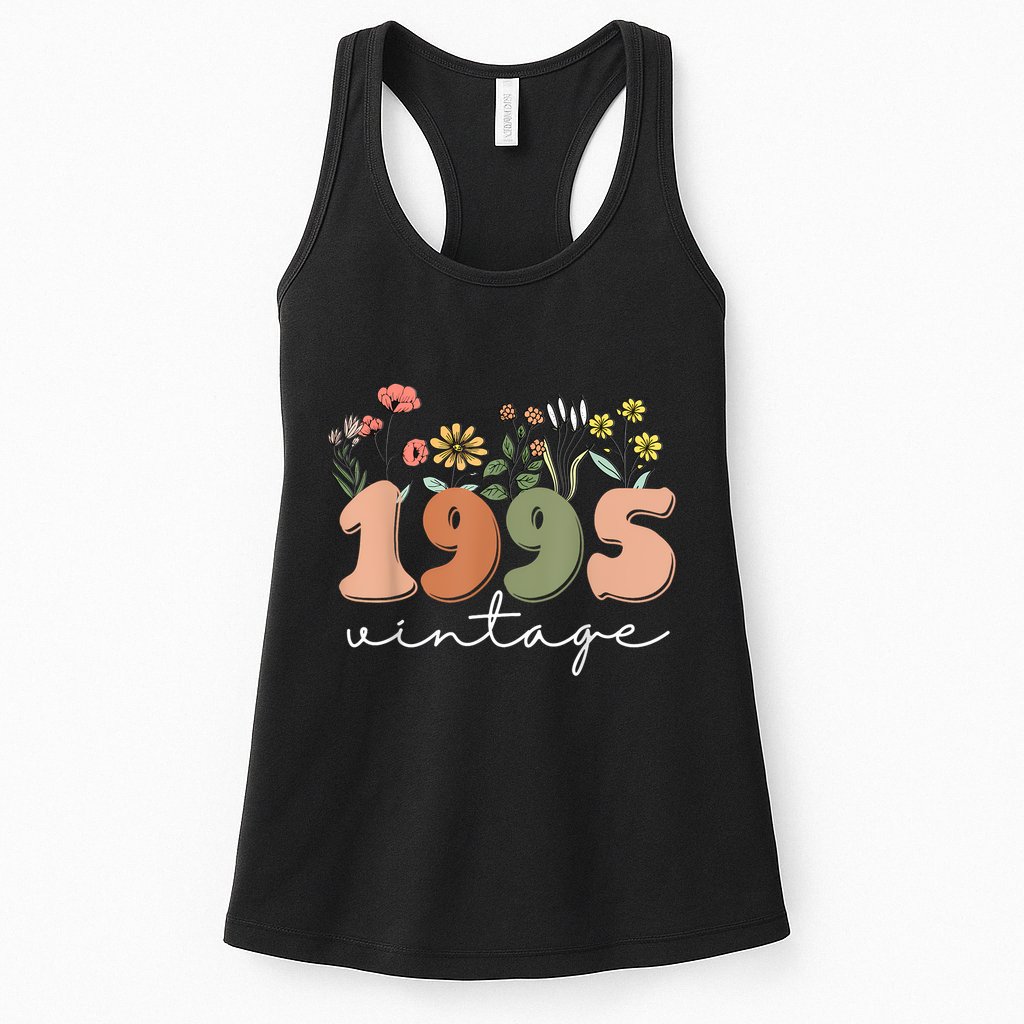 30 Years Old Vintage 1995 30th Birthday Wildflower Women Womens Tank Top