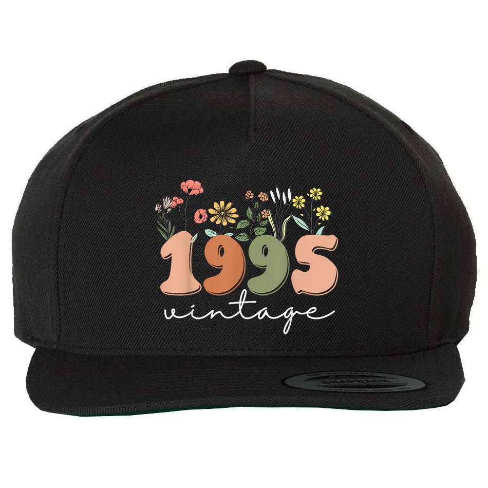 30 Years Old Vintage 1995 30th Birthday Wildflower Women Wool Snapback Cap