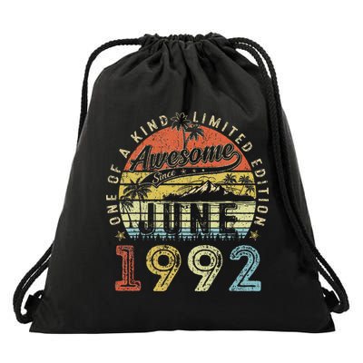 31 Year Old Awesome Since June 1992 31th Birthday Drawstring Bag