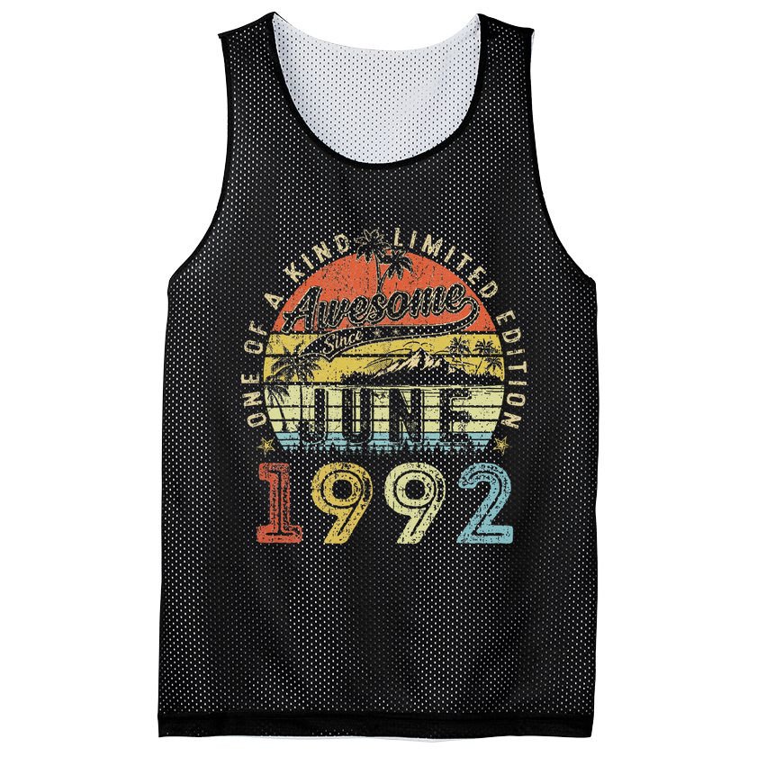 31 Year Old Awesome Since June 1992 31th Birthday Mesh Reversible Basketball Jersey Tank
