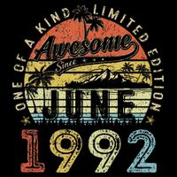 31 Year Old Awesome Since June 1992 31th Birthday Mesh Reversible Basketball Jersey Tank