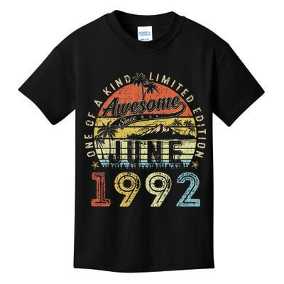 31 Year Old Awesome Since June 1992 31th Birthday Kids T-Shirt
