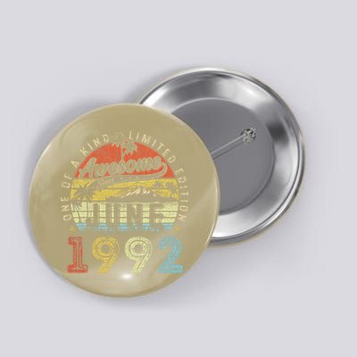 31 Year Old Awesome Since June 1992 31th Birthday Button