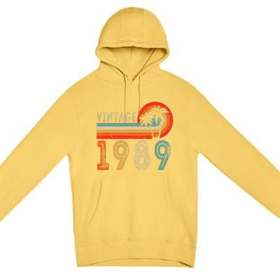 34 Year Old Gift Vintage 1989 Made In 1989 34th Birthday Premium Pullover Hoodie